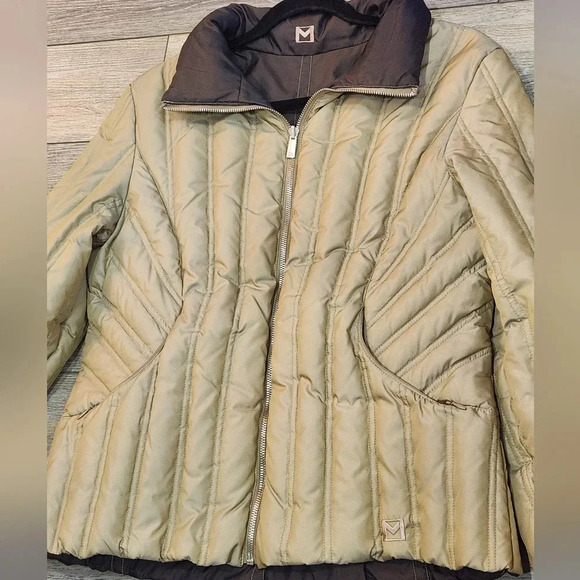 Michael Kors reversible puffer collard beige and brown womens jacket - Picture 6 of 15